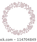 Line drawing roses and sunflowers vector illustration circle 114704849