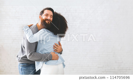 Healing Hug. Happy Support Group Members Embracing Each Other After Successful Therapy In Rehab, Panorama With Copy Space Healing Hug. Happy Support Group Members Embracing Each Other After Successful Therapy In Rehab, Panorama With Copy Space 114705696