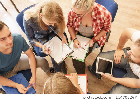 Group of people students working together 114706267