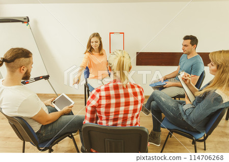Group of people students working together 114706268