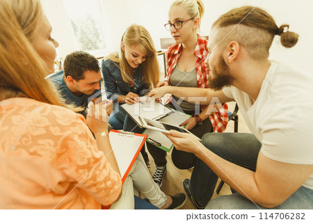 Group of people students working together Group of people students working together 114706282