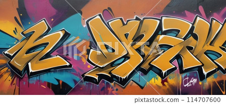 Vibrant Graffiti Art with Bold Lettering 114707600