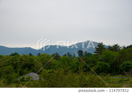 日本岡山縣蒜山高原美麗的初夏風景 日本岡山縣蒜山高原美麗的初夏風景 114707852