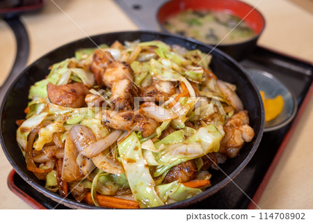 A delicious rice bowl dish from Okayama Prefecture, Japan 114708902