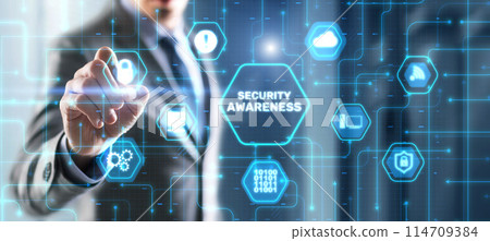 Virtual display button: Security Awareness Business, Technology, Internet and network concept Virtual display button: Security Awareness Business, Technology, Internet and network concept 114709384