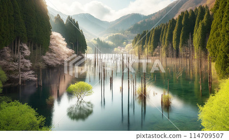 [Yamagata Prefecture] Image of the submerged forest at Lake Shirakawa (Okitama area) 114709507