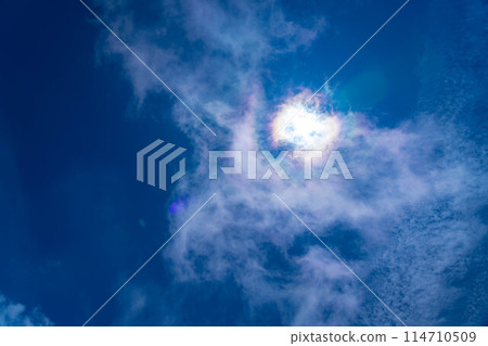 [Sun material] The sun hidden behind the clouds [Nagano Prefecture] 114710509