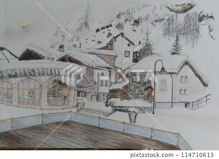 Zermatt at the foot of the Matterhorn 114710613
