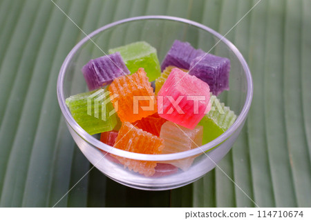 Colorful crispy jelly. Thai sweet dessert 114710674