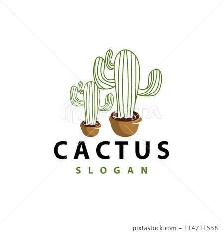 Cactus logo vector desert green plant design elegant style symbol Icon Illustration Cactus logo vector desert green plant design elegant style symbol Icon Illustration 114711538