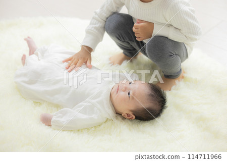 Baby and older brother Baby and older brother 114711966