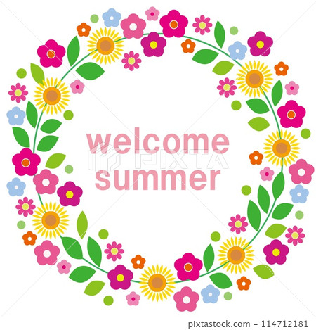 Floral pattern frame white space summer 114712181