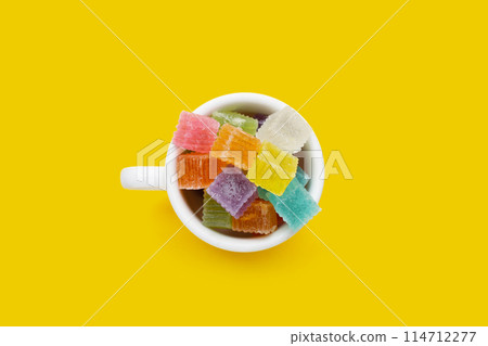 Colorful crispy jelly. Thai sweet dessert 114712277