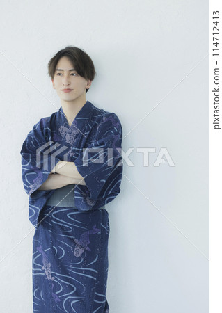 Young man in yukata Young man in yukata 114712413