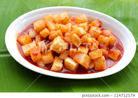 Daikon Kimchi. Tasty and spicy Daikon Kimchi. Tasty and spicy 114712579