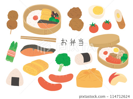 Magewappa 便當盒和便當配菜插圖套裝（彩色/無主線） 114712624