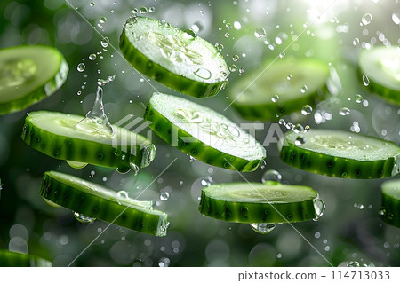 Fresh cucumber studio photo 5 AI generated image 114713033