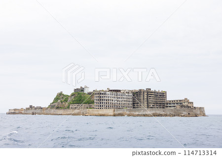 Gunkanjima seen from the sea Gunkanjima seen from the sea 114713314