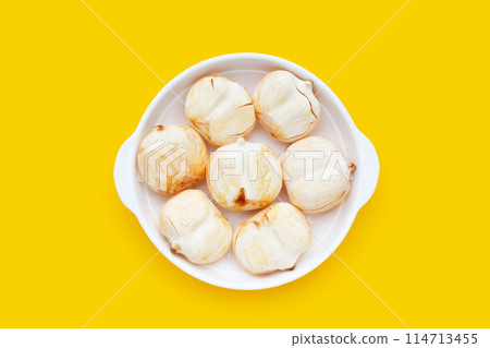 Toddy palm on yellow background. Toddy palm on yellow background. 114713455