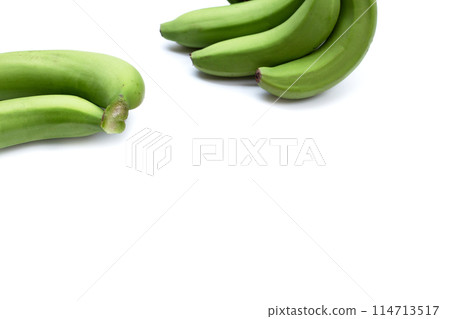Raw banana isolated on white background. Raw banana isolated on white background. 114713517