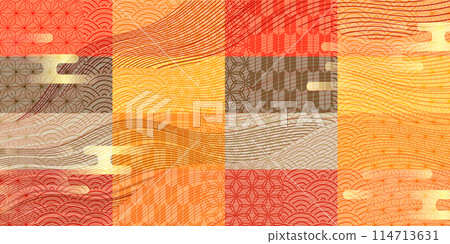 橙色日本圖案秋季背景 橙色日本圖案秋季背景 114713631