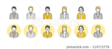Working men and women young business people illustration material 114713776