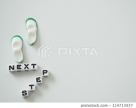 Next step lettering and shoes, copy space 114713837