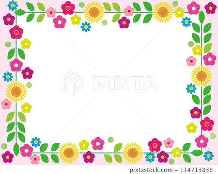 Floral pattern frame white space summer Floral pattern frame white space summer 114713838