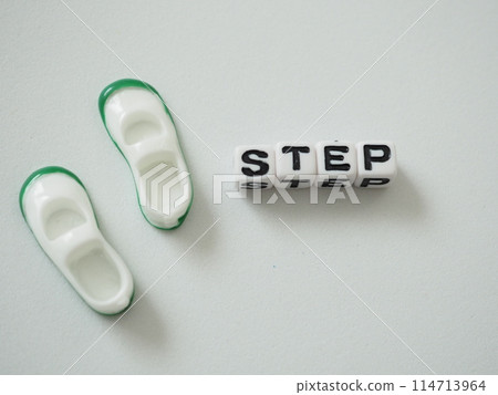 Step lettering and shoes, copy space Step lettering and shoes, copy space 114713964