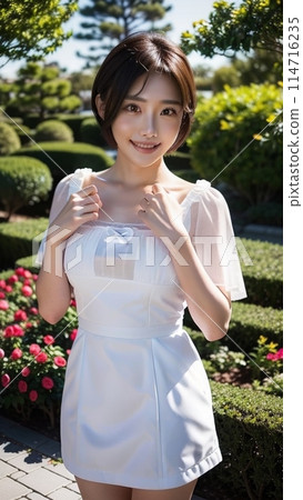 Roses and a young woman Roses and a young woman 114716235