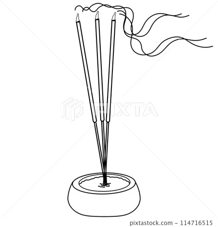 Incense sticks for worshiping Buddha or gods, incense doodle 114716515