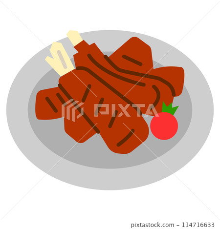 Ukrainian food spare ribs icon illustration Ukrainian food spare ribs icon illustration 114716633