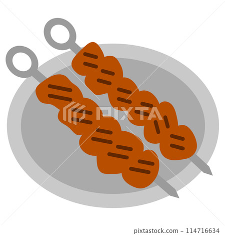 Icon illustration of Ukrainian dish shashlik 114716634