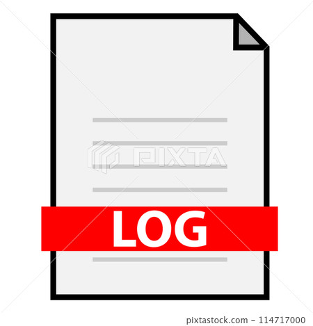 Log file icon. Logs sign. Pictograph of format file log extension for template logo. document symbol. flat style. 114717000