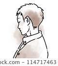 Simple watercolor illustration of a man's profile 114717463
