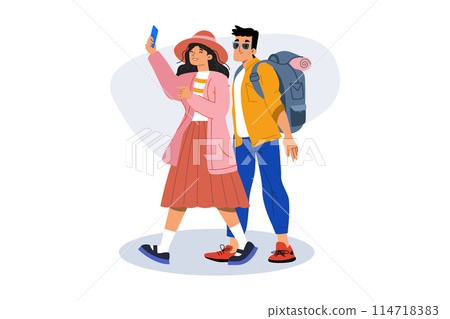 Traveling People Illustration concept on a white background 114718383