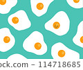Fried egg hand-drawn background material 114718685