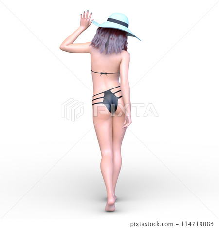 比基尼泳裝形象的一名婦女 比基尼泳裝形象的一名婦女 114719083