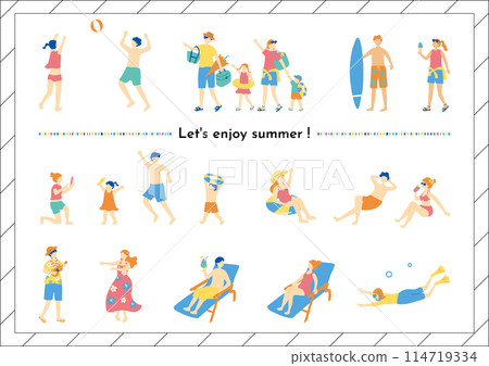 people enjoying summer people enjoying summer 114719334
