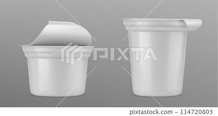 3D set of yogurt cups 114720803