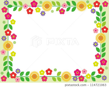 Floral pattern frame white space summer Floral pattern frame white space summer 114721063