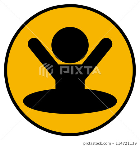 Caution sign for swamp Caution sign for swamp 114721139