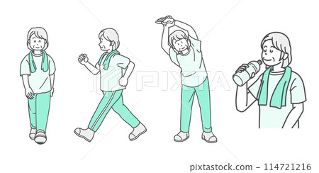 老年女性健康運動圖(套) 老年女性健康運動圖(套) 114721216