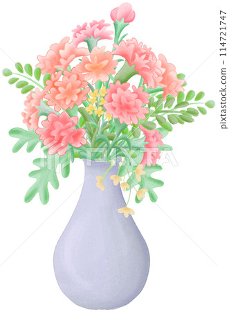 bouquet of Carnations in vase bouquet of Carnations in vase 114721747