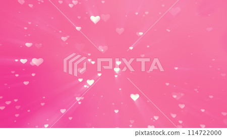 Glowing tender beautiful cute flying love hearts on a pink background for Valentine's Day Glowing tender beautiful cute flying love hearts on a pink background for Valentine's Day 114722000