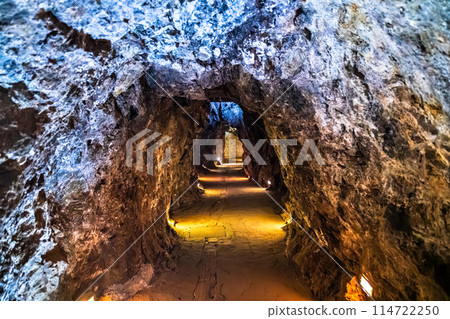 Interior of Mina El Eden, a historic mine in Zacatecas. UNESCO world heritage in Mexico 114722250