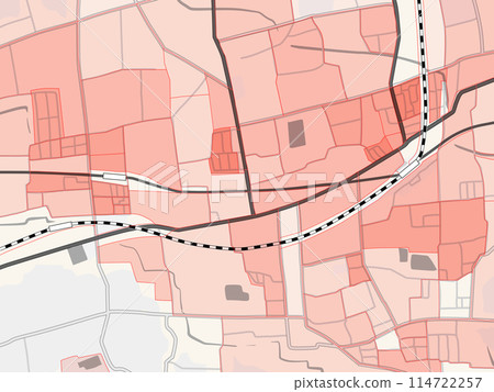 某虛構郊區城市人口分佈圖（背景黑白） 114722257
