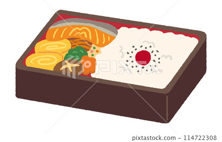 Illustration of salmon bento 114722308