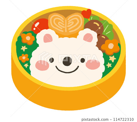 Cute character bento illustrations 114722310