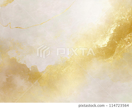 Abstract gold-painted washi-style texture Generative AI 114723564